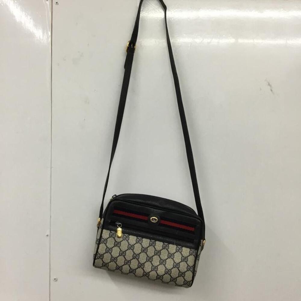 Gucci Sherry Web GG Plus Canvas Leather Camera Crossbody Bag Yellow Black